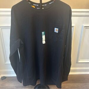 Carhartt Force Relaxed Fit Midweight Long Sleeve Pocket TShirt Black Mens L New